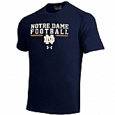 Notre Dame Fighting Irish Under Armour On-Field Football Sideline Tech Performance WEM T-Shirt - Navy Blue